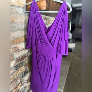 Ladies purple open-shoulder dress